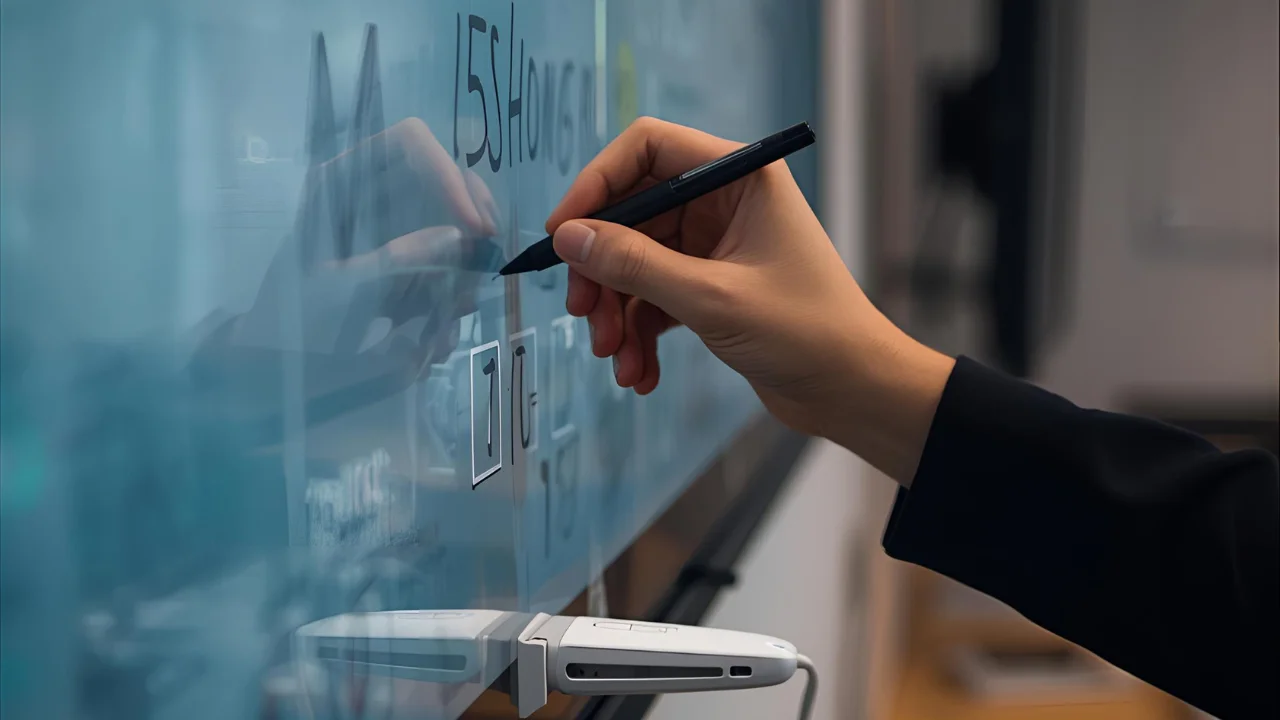 mejores salas de reuniones: persona escribiendo en un tablero